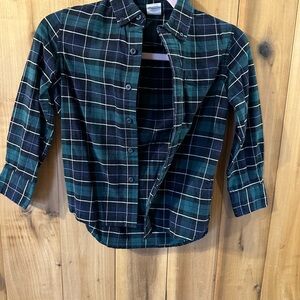 GAP Kids Plaid Shirt in Green and Black